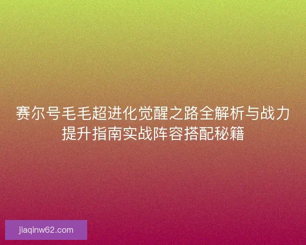 赛尔号毛毛超进化觉醒之路全解析与战力提升指南实战阵容搭配秘籍